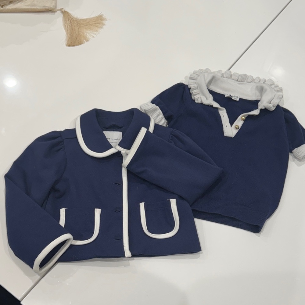 Janie and Jack Navy and White Kids Matching Set